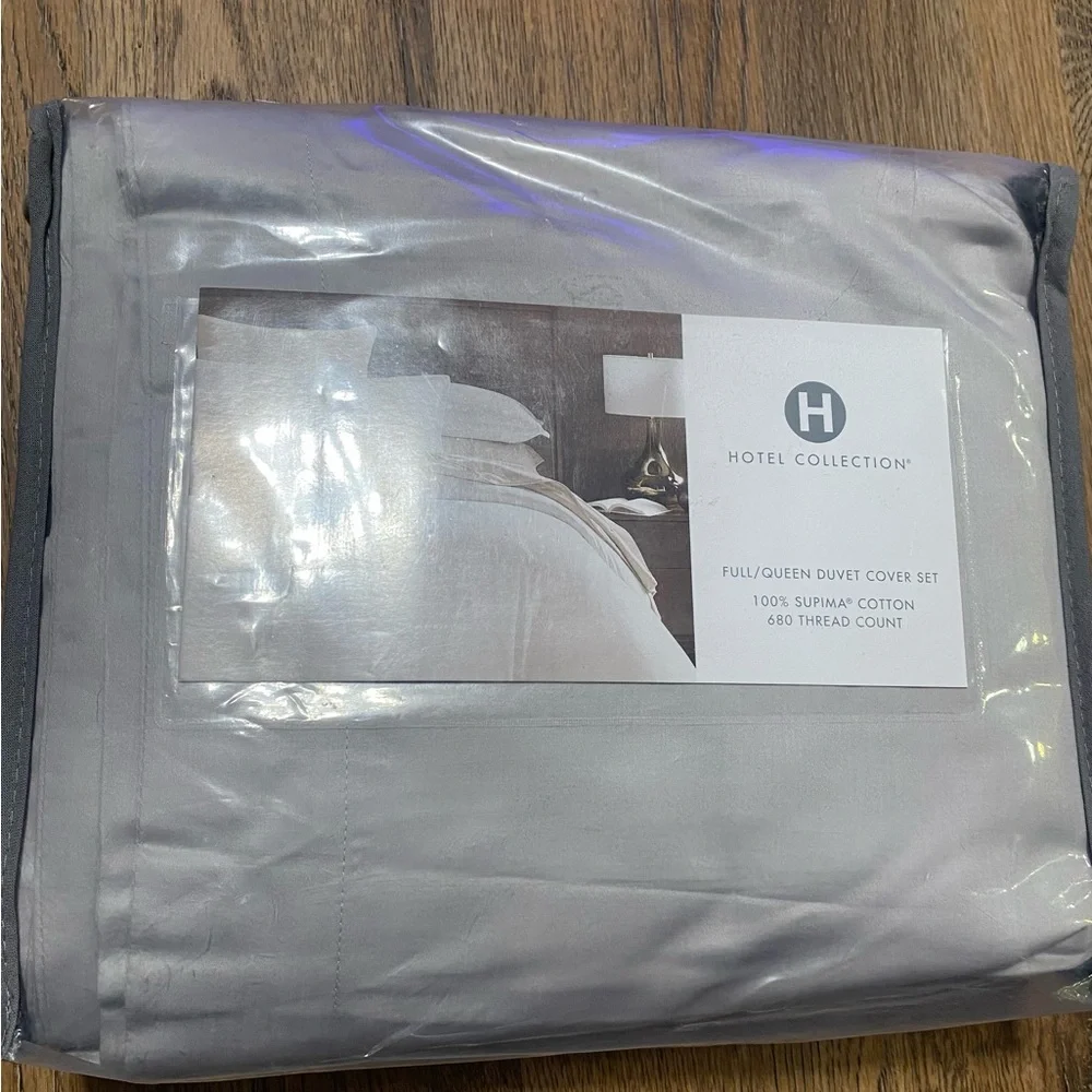 Hotel Collection 680 Thread Count Cotton Full/Queen Duvet & Shams Set Palladium